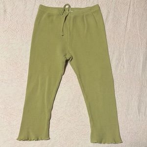 Green girls’ knit pants